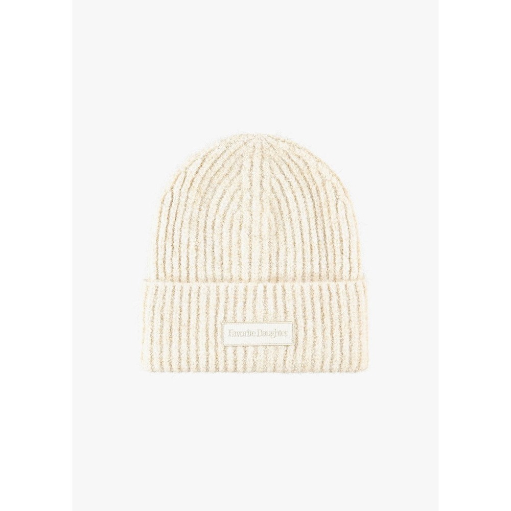 Favorite‎ Daughter BEANIE THE LOGO PATCH RIB NEW Ivory Cream One Size